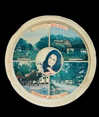 Rare Vintage Loretta Lynn Dude Ranch Tin Souvenir Tray Hurrican Mills,  Tenn