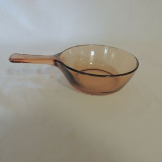 Vintage Corning Vision Pyrex Amber Brown Glass.  5 Liter Small Sauce Pan - No Lid
