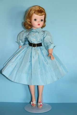Vintage Vhtf Blue Taffeta Gingham Madame Alexander Cissy Dress 1956 (no Doll)