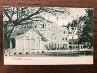 Straits Settlements Old Postcard Singapore Raffels Hotel 1911