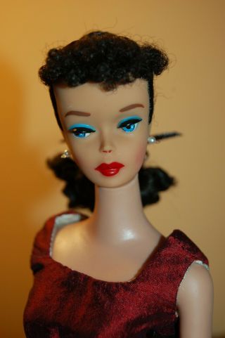 Vintage Mattel 1960 Barbie Doll 850 Ponytail 4 Brunette Dressed