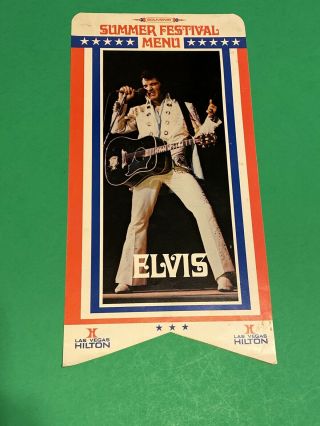 Price Drop Elvis Summer Featival Menu 1972 Las Vegas Hilton Vtg Rca (g -)