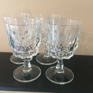 Vintage Set 4 Arcoroc Wine Water Goblet Glasses Dessert Custard Trifle France