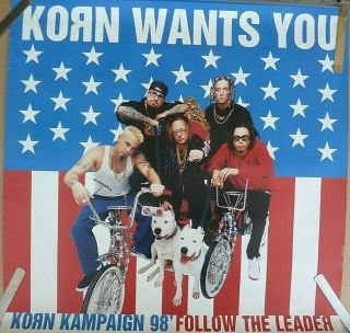Rare Korn Wants You Follow The Leader 1998 Vintage Music Promo Poster