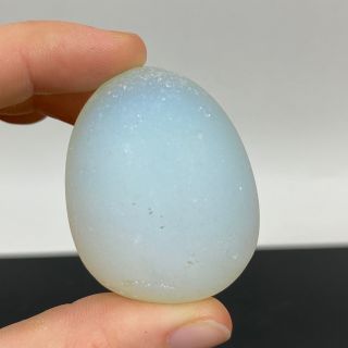 Antique Irregular Miniature Opaline Glass Egg Figurine Sphere