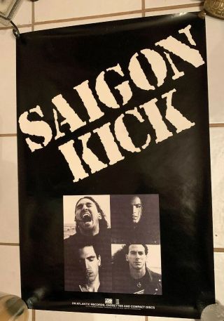 Rare Saigon Kick 1991 1st Album Promo Poster Nos Hair Heavy Metal Glam 30”x20”