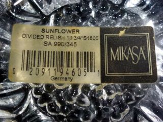 Mikasa Sunflower Divided Serving Relish Dish NWT 2