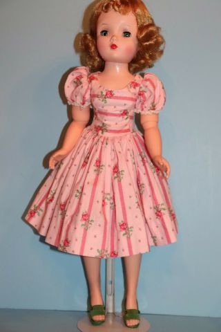 Vintage Tagged Htf Madame Alexander Cissy Pink Wallpaper Dress 1956 (no Doll)