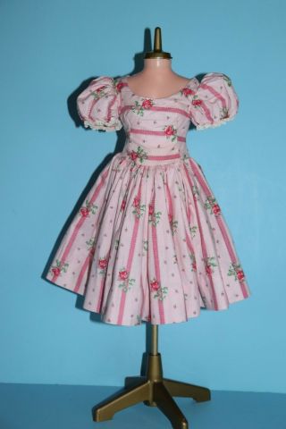Vintage Tagged HTF Madame Alexander Cissy Pink Wallpaper Dress 1956 (No Doll) 2