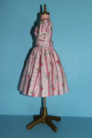 Vintage Tagged HTF Madame Alexander Cissy Pink Wallpaper Dress 1956 (No Doll) 3