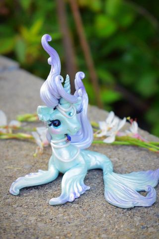 Whisper Fillies Azshara The Merfilly Unicorn Model Horse Figurine Handmade doll 2