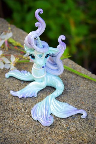 Whisper Fillies Azshara The Merfilly Unicorn Model Horse Figurine Handmade doll 3