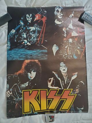 Vintage Kiss Poster 1979 Rock Vintage Rare Motorcycle Aucoin 14 - 696