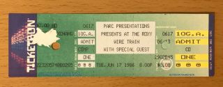 1986 Wire Train / Peter Criss The Roxy Hollywood Concert Ticket Stub Kiss Beth