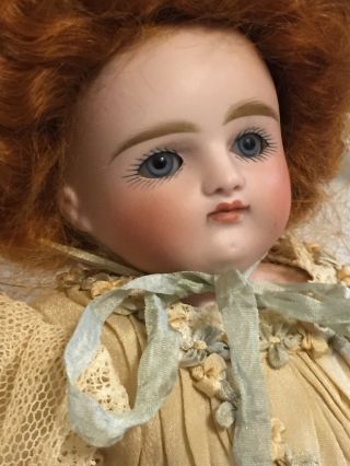 Early Kestner Child Head 12” Doll Circa 1880’s Closed Mouth & Leather Body