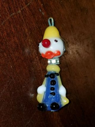 Vintage Murano Glass Clown Pendant For Necklace