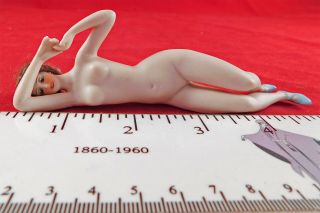 Antique Vintage Galluba Hofmann German Bisque Bathing Beauty Nude Wig Figurine 2