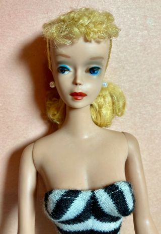 Vintage Barbie Blond Pt 3 Or 4 Tm Markings