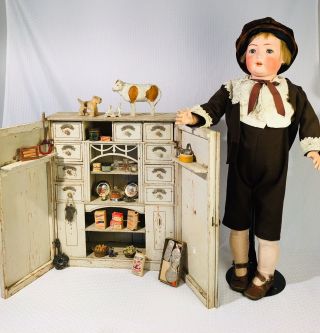 Rare Antique German Wooden Moritz Gottschalk Play Furniture Big Child Doll Sized