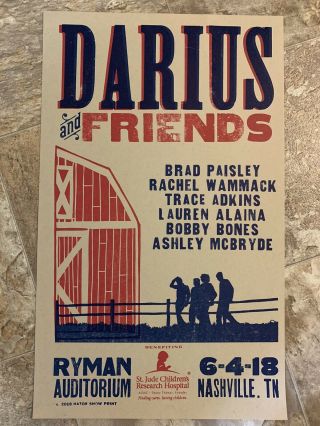 Darius Rucker And Friends Hatch Show Print Poster 2018