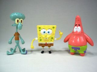 2001 Viacom Spongebob Squarepants Bendable Figures Nickelodeon Squidward Patrick