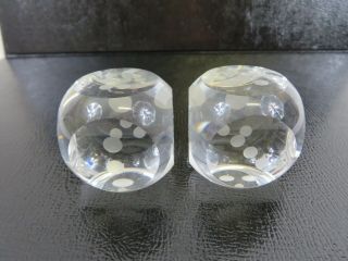 Vintage Fifth Avenue Ltd Crystal Dice Paperweight Set 1.  5 Inch 6811