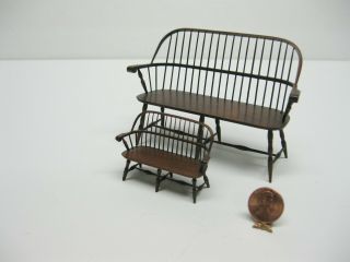 Dollhouse Miniature Clinger Deacon Benches Matching 1” And ½” Scale