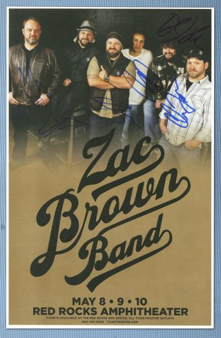 Zac Brown Band Autographed Concert Poster Chicken Fry