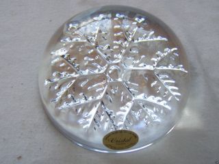 Vintage Crystal Clear Art Glass Hand Blown Snow Fall Figurine Paperweight France