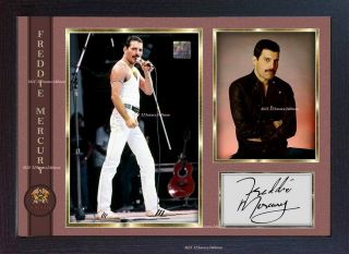 Freddie Mercury Queen Signed Autograph Music Memorabilia Pop Framed Photo Print