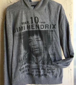Jimi Hendrix Sweatshirt Hoodie Retro Style Voodoo Child” March 1968 Concert L