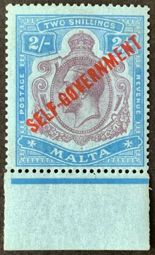 Malta.  George V.  Definitive Optd In Red 2s Blue.  Sg120.  Mm.  Aa297