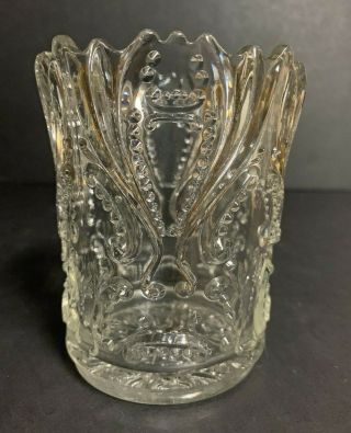 Eapg Jefferson Glass Co.  Idyll 251 Spooner C 1907 Clear Glass & Gold Accent