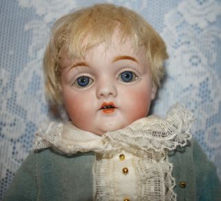 Cute J.  D.  Kestner 12 " German Bisque Doll - Mold 143 Jtd Compo Body - Orig.  Wig