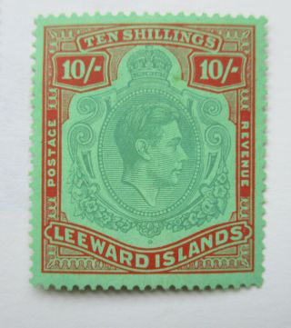 Leeward Islands 1938 King George Vi Ten Shillings