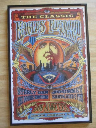 Eagles Fleetwood Mac Classic West Concert Poster Dodger Stadium Los Angeles 2017