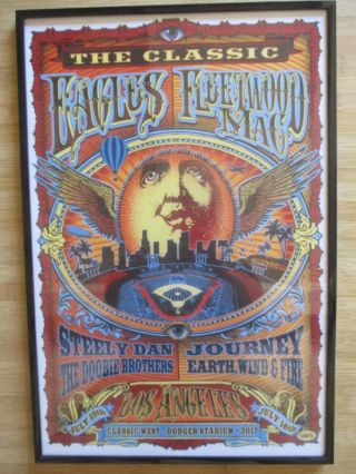 Eagles Fleetwood Mac Classic West Concert Poster Dodger Stadium Los Angeles 2017 2