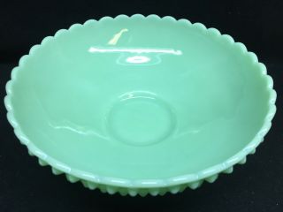 Jadeite Green Glass Console Wedding Bowl Hobnail Pattern Candy Desert Jade Milk