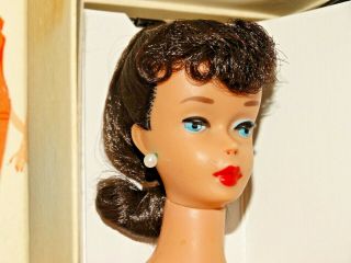 Barbie: VINTAGE Brunette 5 PONYTAIL BARBIE Doll w/Box 3