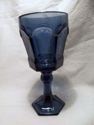 Set Of 4 Vintage Fostoria Cobalt Dark Blue Water Goblet Glass Virginia