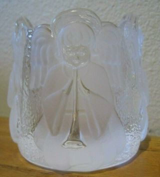 Nybro Glass Crystal Sweden Angel Candle Holder Votive Tea Light Swedish Xmas 2