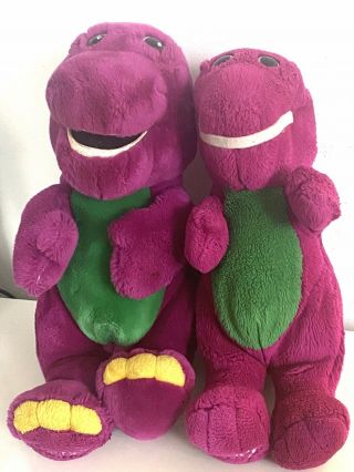 Vintage 1992 Purple Dinosaur Plush Barney Doll Lyons Group 13 " And 10”