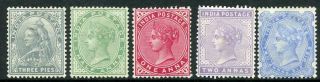 India Sg112/8 1900 Set Of 5 Fine M/mint