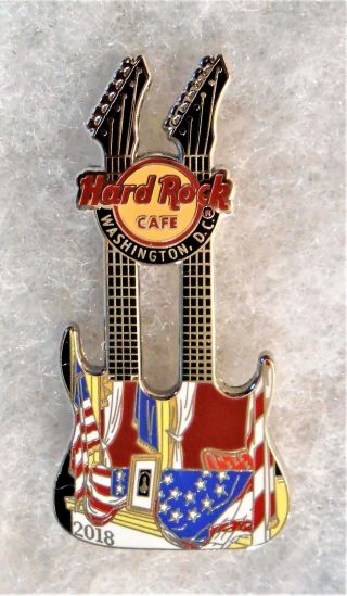 Hard Rock Cafe Washington Dc Fords Theatre Doubleneck Guitar Pin 98443