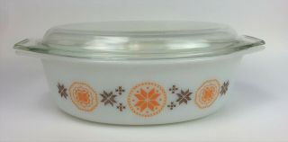Vintage Pyrex Town & Country Cinderella Oval Casserole 945 2.  5 Qt