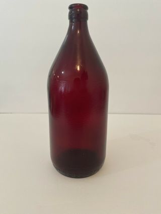 Vintage Royal Ruby Red Schlitz Beer Bottle Anchor Hocking Quart Crown Top