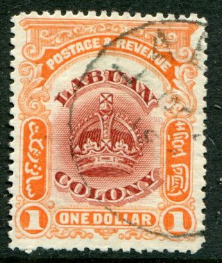 North Borneo (labuan) 1902 - 03 $1 Perf.  14½ - 15 Sg 128a (unpriced In Sg)