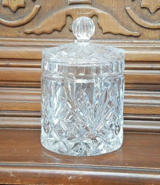 Vintage Lidded 24 Lead Clear Crystal Biscuit - Candy Jar