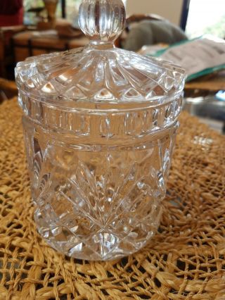 Vintage Lidded 24 Lead Clear Crystal Biscuit - Candy Jar 2