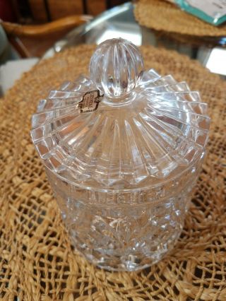 Vintage Lidded 24 Lead Clear Crystal Biscuit - Candy Jar 3